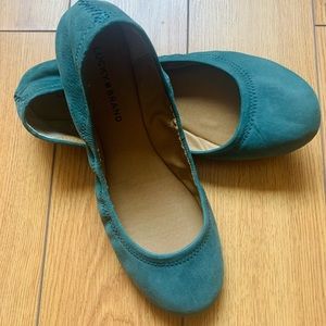 Lucky Brand Emmie Ballet Flat in Gorgeous Teal Suede, Size 9.5